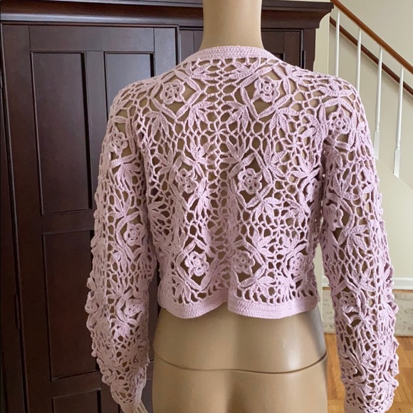 MY Crochet cropped sweater sz M hand knit - Picture 2 of 8